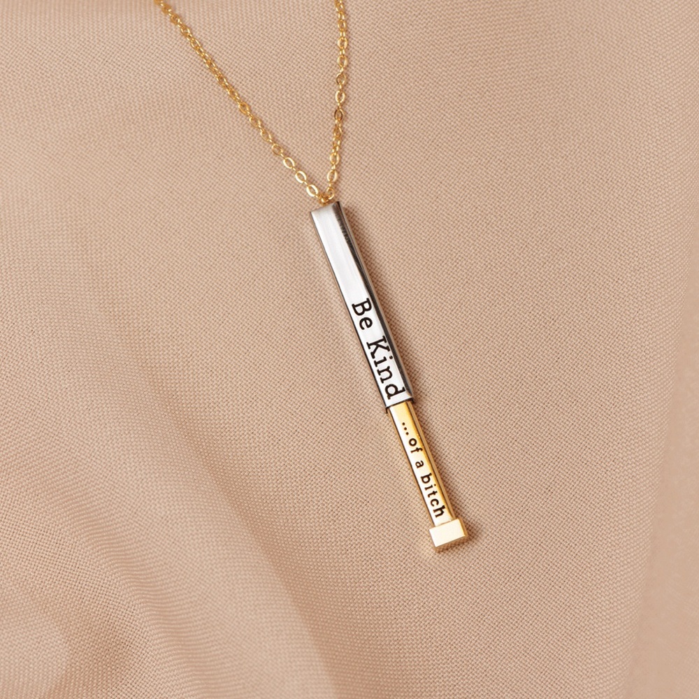 Gold and Silver Inspirational Necklace - Picture 3 of 5